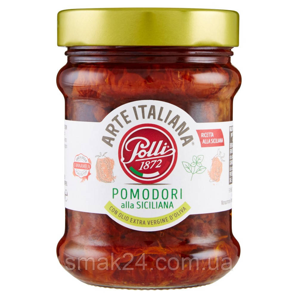 В'ялені помідори в оливковій олії без глютену Polli 285г Італія, фото 1