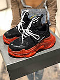 Кросівки жіночі Balenciaga Triple S Black/Red баленсіага трипл із чорні червоні, фото 4