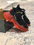 Кросівки жіночі Balenciaga Triple S Black/Red баленсіага трипл із чорні червоні, фото 3