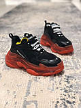 Кросівки жіночі Balenciaga Triple S Black/Red баленсіага трипл із чорні червоні, фото 2