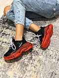 Кросівки жіночі Balenciaga Triple S Black/Red баленсіага трипл із чорні червоні, фото 6