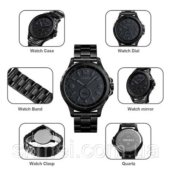 Классические часы Skmei 1513 (Black) - фото 2 - id-p710678765