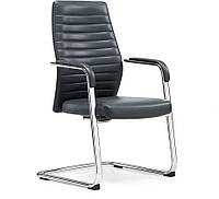 Крісло конференційне Ilon СF Black, екошкіра (grey)