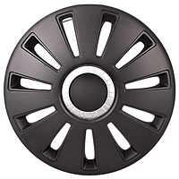 Ковпаки REX радіус R16 (комплект 4шт) Чорний ⟃ хром