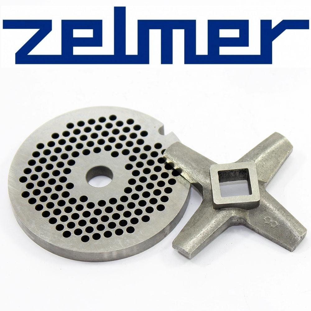 Комплект Односторонній ніж для м'ясорубки Zelmer NR8 та Решітка (сито) дрібні, фото 1
