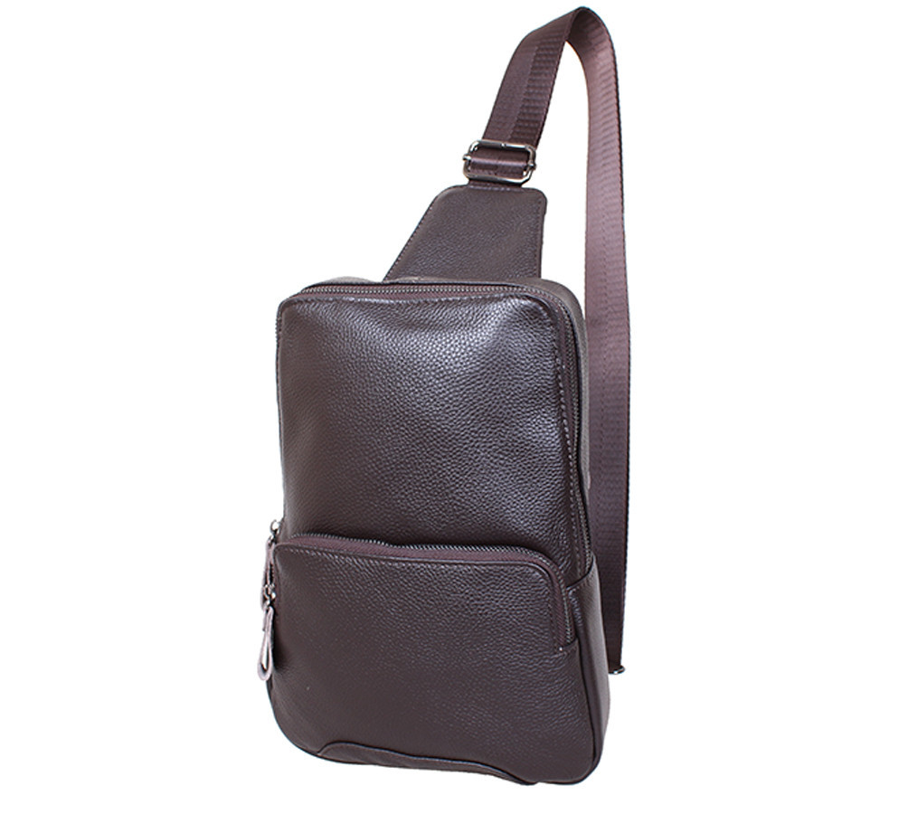 Сумка чоловіча шкіряна через плече 3331-2m Dovhani Темно-коричнева