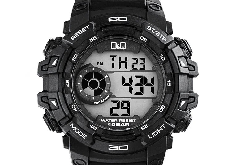 Q&Q M156 чорні чоловічі спортивні  годинник