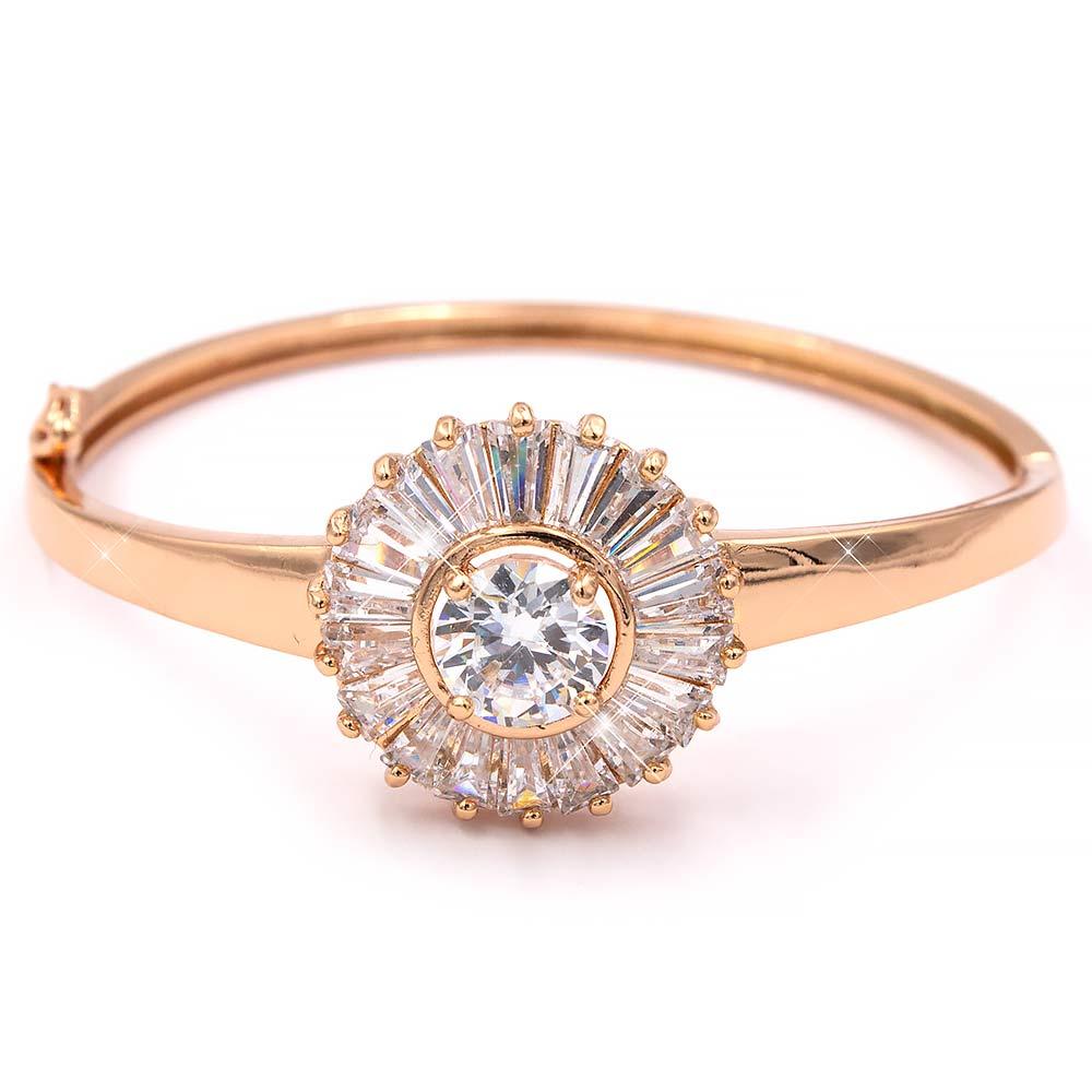 Браслет жорсткий "Квітка" позолота (Медицинське золото), фото 1