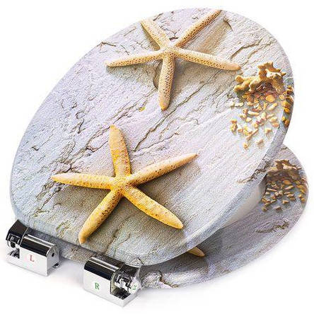 Сидіння для унітаза з мікроліфтом Natural style, стільчак Starfish, фото 1