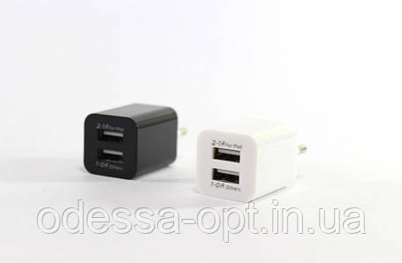 Адаптер на 2 USB, 2100 (кубик), фото 1