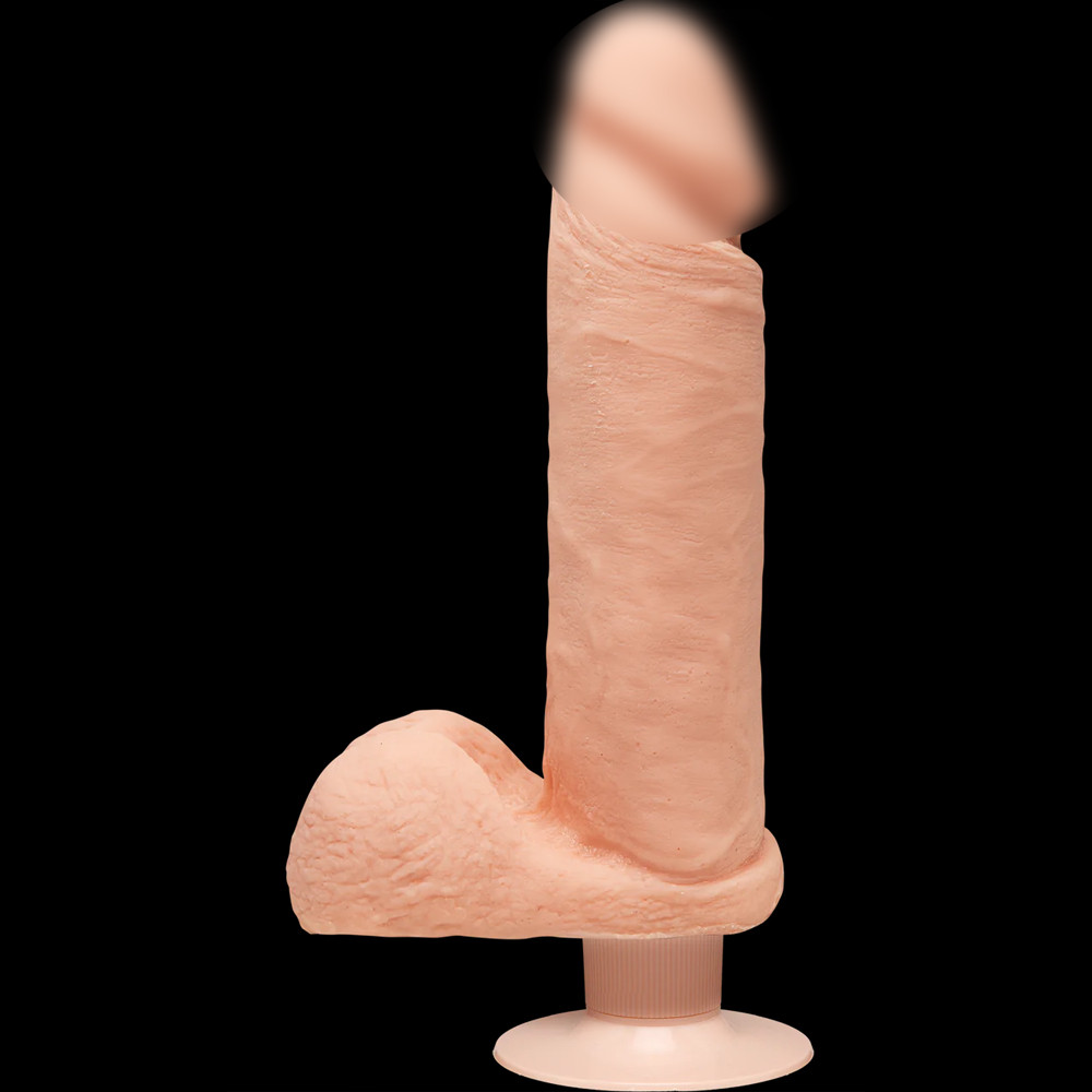 Фалоімітатор Doc Johnson The D - Perfect D - Vibrating 8 Inch With Balls - ULTRASKYN, діаметр 5,1см Feromon