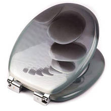 Сидіння для унітаза, мікроліфт, фанера, Natural style, стільчак Stone