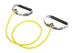 Еспандер з жорсткими ПВХ ручками, джгут Thera-Band 140 см нагрузка 2 кг  жовтий T 78