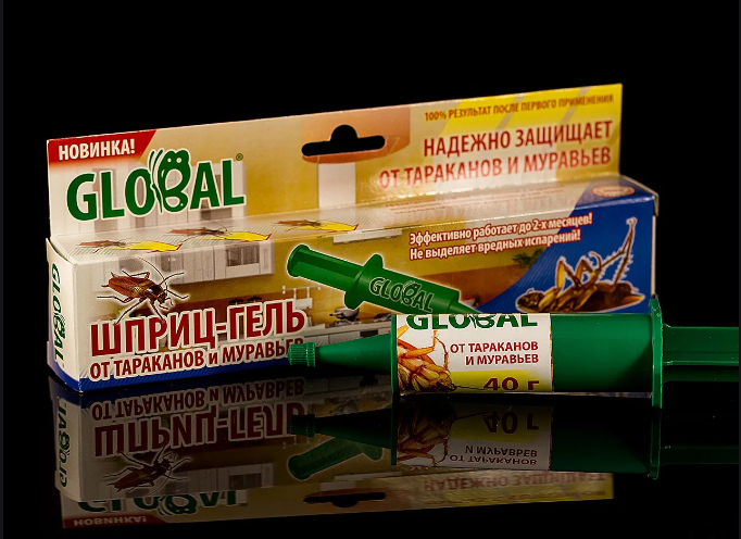 Гель від тарганів та мурах 40 г Глобал - гель шприц!, фото 1