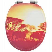 Сидіння для унітаза, мікроліфт, фанера, Natural style, стільчик Africa