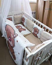 Постільний набір в ліжечко для новорожденого Тедді