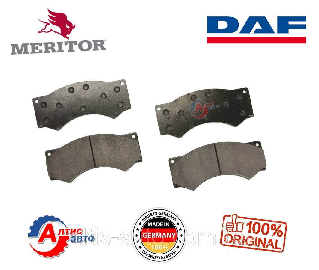 Колодки DAF 45, 55 гальмівні передніх супортів Meritor MDP3017 для вантажівки 190*87*23 мм