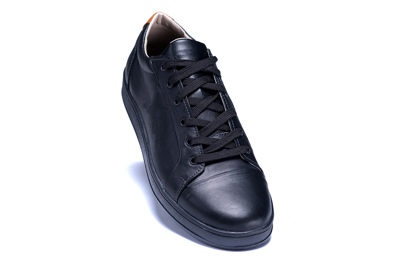 Чоловічі шкіряні кеди Е-series Soft black Men чорні Leather, фото 1