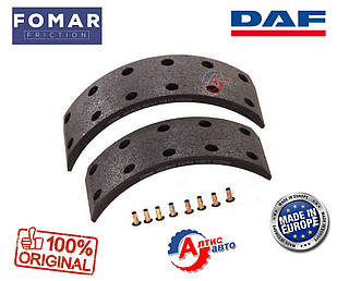 Гальмівні накладки Даф 45 задні Fomar (1-ремонт) 13,10 мм діаметр барабана 325 мм