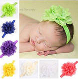 Дитяча синя пов'язка - коло 40-50см, розмір квітки 10-11см, фото 2