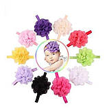 Дитяча синя пов'язка - коло 40-50см, розмір квітки 10-11см, фото 3