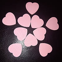 Набір із 10 дерев'яних сердечок для декору та скрапбукіга (рожевий)