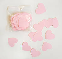 Комплект сердечек, 50 шт, размер 47*45 мм, цвет розовый