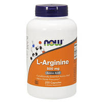 Аргінін NOW L-Arginine 500 мг — 250 кап