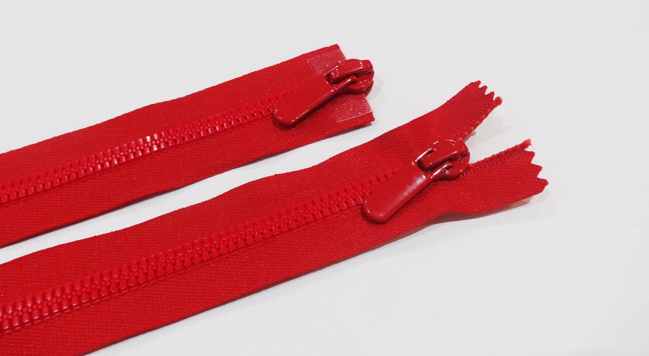 Блискавка тракторна 100 см баришівка 2 бігунка червона, фото 1