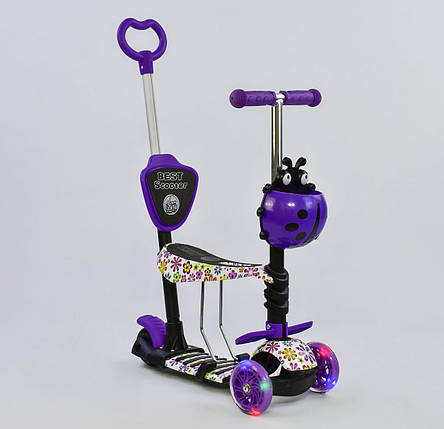 Самокат 5в1 97240 (1) Best Scooter, АБСТРАКЦІЯ, PU колеса, ПІДСВІЧУВАННЯ КОЛІС, фото 2