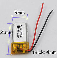 Батарея 45mah 3.7V 400921 Літій-Полімер Акумулятор для Bluetooth Гарнітури