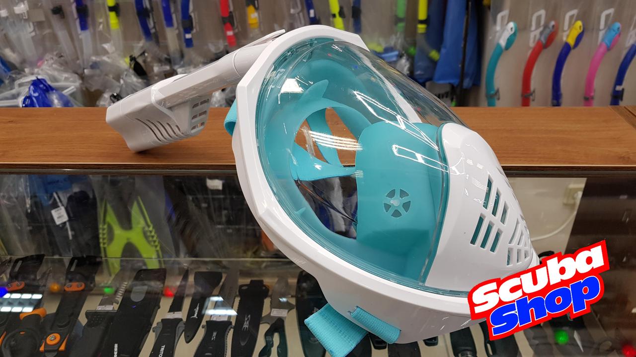 Повна маска Scuba Matrix складаний з трубкою для снорклінга (колір блакитний), фото 1
