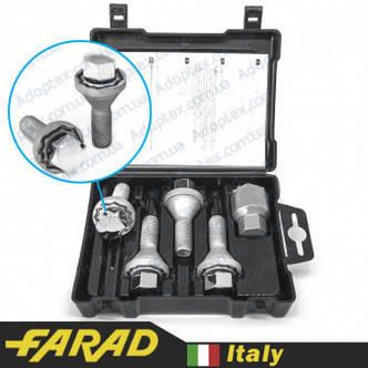 FARAD GALAXYLOCK ⁇ Болти секретки М14х1.25х28 Конус Обертова головка Ключ 17, фото 1