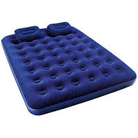 Велюр-матрац синій з насосом і подушками 203-152-22см двоспальний BESTWAY. Код 67374