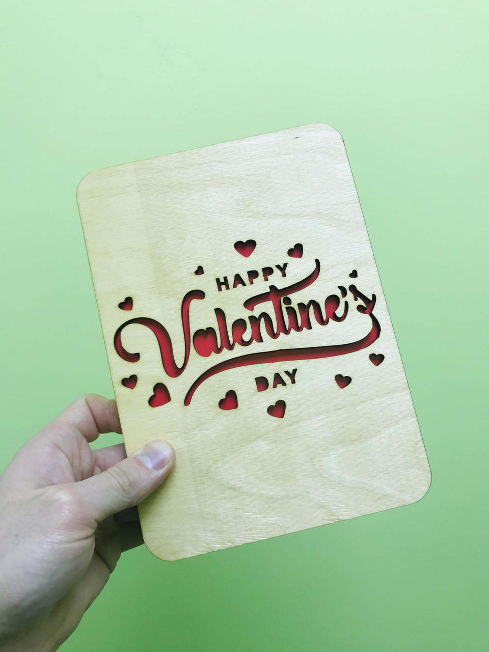 Деревянная открытка на День святого Валентина 14 февраля CraftBoxUA