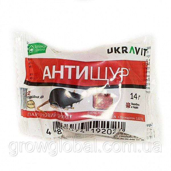 Антищур брикет 14г (1шт) від щурів і мишей, оригінал