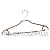 Силиконовые вешалки плечики коричневого цвета усиленные, 46 см
