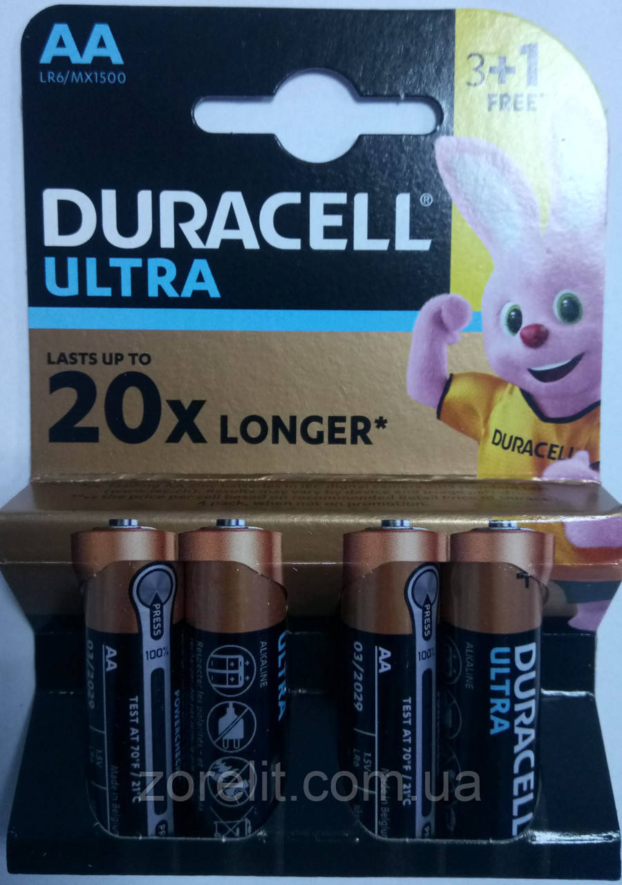 Батарейка Duracell LR06 MN1500 Ultra БЛ1x4 шт.