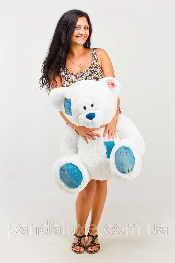 М'яка іграшка плюшевий білий ведмедик 100 см, фото 3
