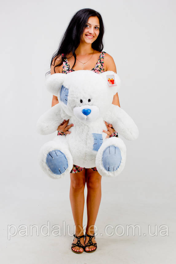 М'яка іграшка плюшевий білий ведмедик 100 см, фото 2