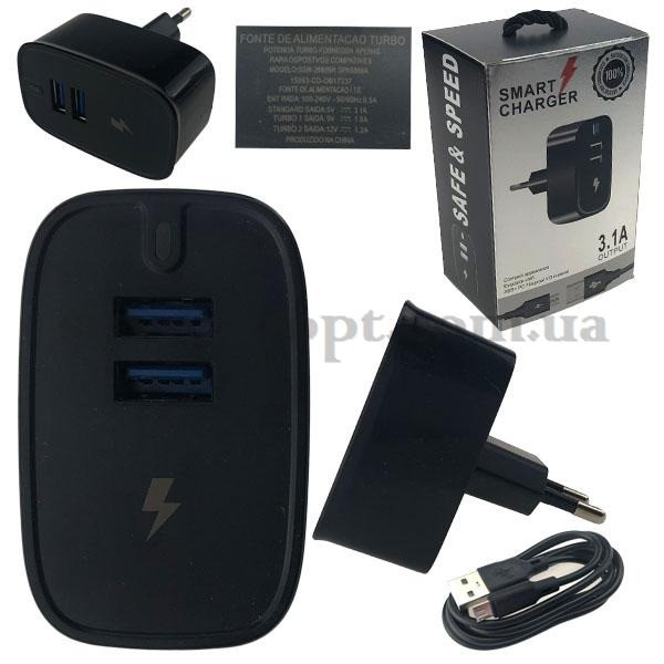 Заряджання usb 3.1 А на два виходи від мережі