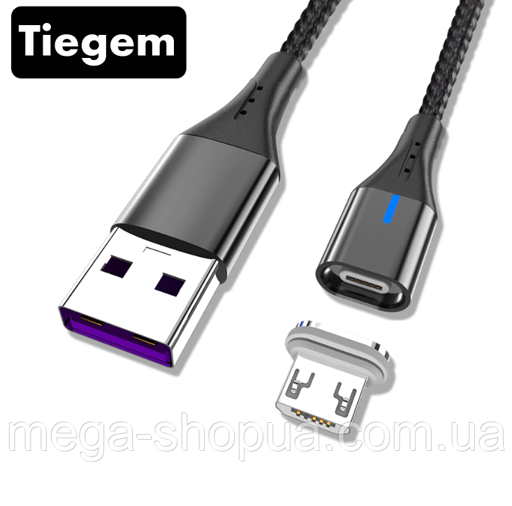 Магнітний кабель для заряджання 2 метри USB - Micro USB, зарядний шнур для телефону та смартфону TG5-B2