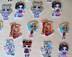 Набір серединок для бантиків (кабошонів) Ляльки Lol, Hairdorables, Encantimals — 12 шт.