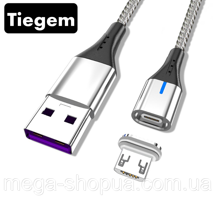 Магнітний кабель для заряджання 2 метри USB - Micro USB, зарядний шнур для телефону та смартфону TG5-S2