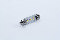 Лампа LED софитная C5W 12V Т11x36-S8.5 (3SMD,size 3528) WARM WHITE