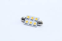 Лампа LED софитная C5W 24V T11x39-S8.5 (6 SMD size5050) WARM WHITE