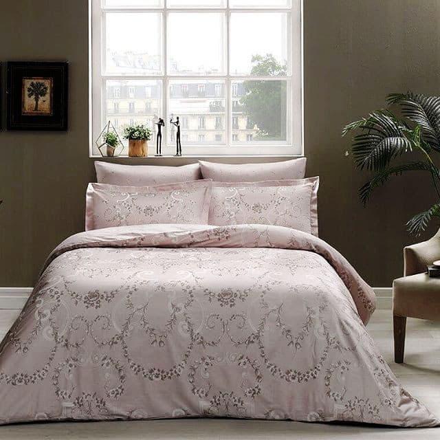 Постільна білизна TAC DELUX SATEN Dorian vizon двоспальний — євро