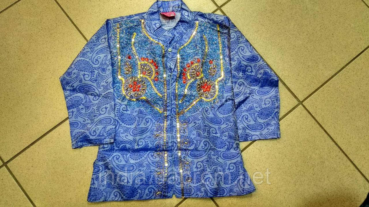 Костюм для хлопчик. (курта, штани, шарф) синій, УТ-00003604-2, індійський Костюм дитячий святковий, Аюрведа