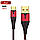 Кабель синхронізації Topk microUSB 1m 2.4A нейлоновий червоний (TK83U-VER2-RD), фото 7