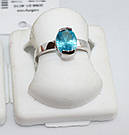 Родоване каблучка з блакитним цирконом Кетрін, фото 3